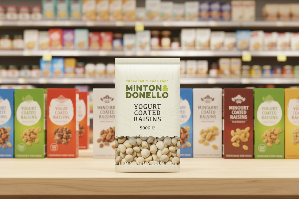 6 x Minton & Donello Yoghurt Coated Raisins - 500g