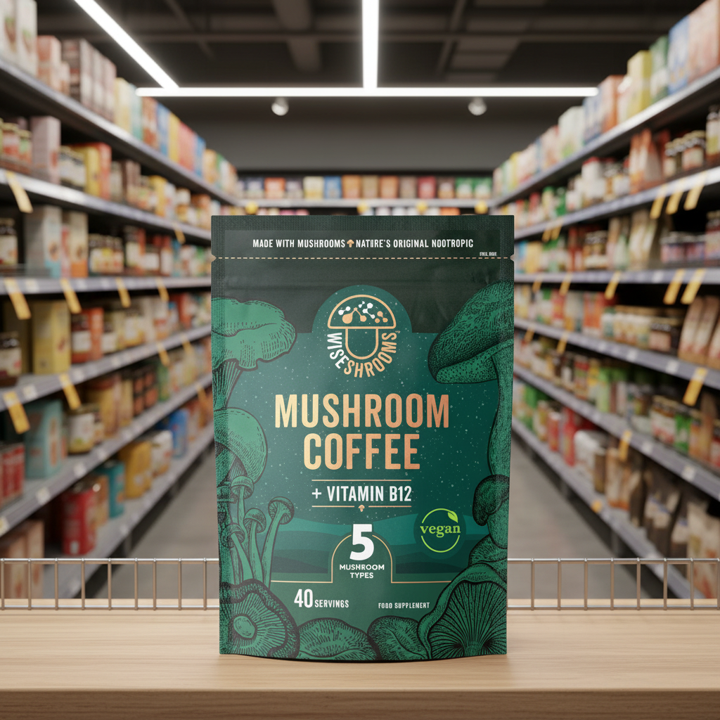 Wiseshrooms Mushroom Coffee + Vit B12 & D - 100g