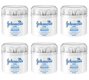 6 x Johnson's Baby Cotton Buds 200 Pieces