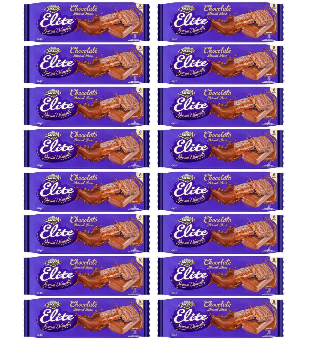 16 x Jacobs Elite Special Moments Chocolate Biscuit Bars 145G