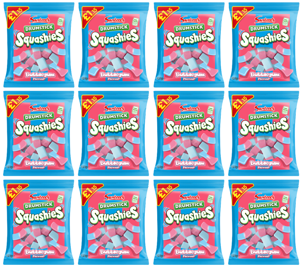 12 x Swizzels Squashies Bubblegum 120Gm