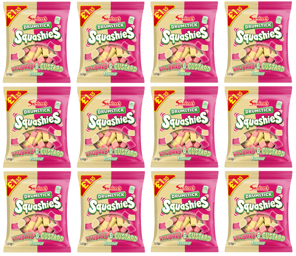 12 x Swizzels Squashies Rhubarb & Custard - 120Gm
