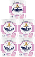 5 x Andrex Gentle Clean Toilet Tissue - 9 PACK