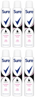 6 x Sure Women Anti P Invisible Pure - 200ML