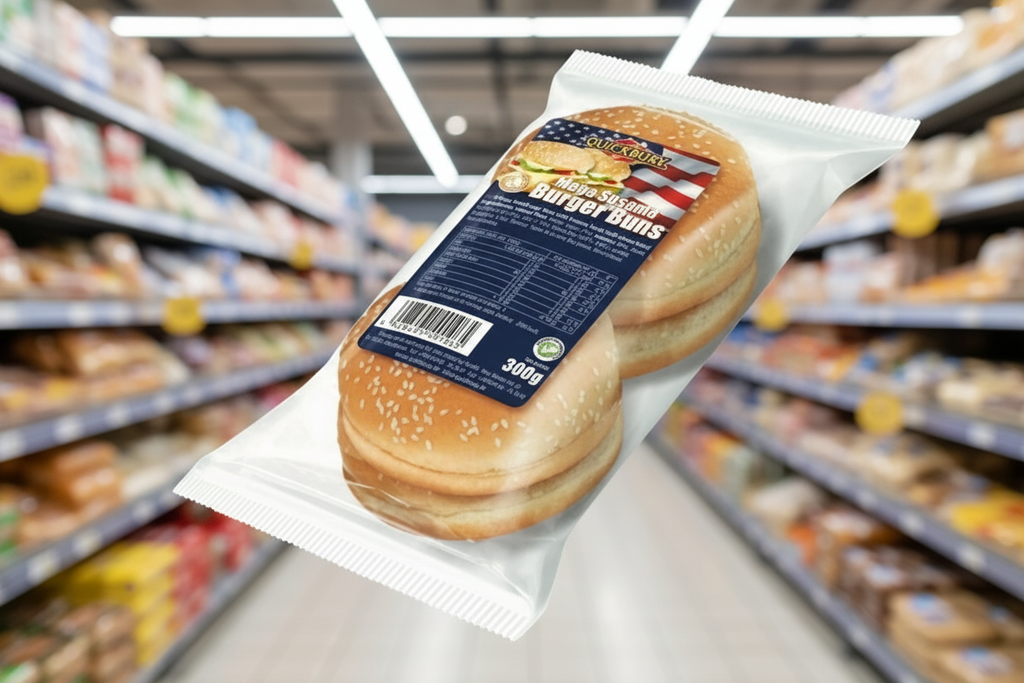 7 x Quickbury Mega Burger 4 Buns Sesame 300G