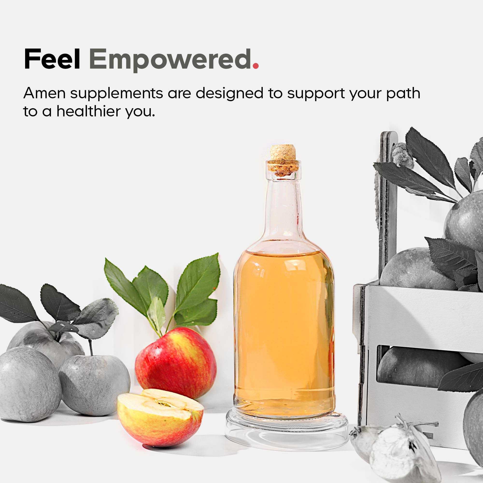 Amen Multi Collagen Peptides Capsules | 5 Types I-II-III-V-X + Hyaluronic Acid & Vitamin C | Grass-Fed, 90 Capsules