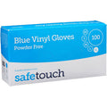 Blue Vinyl Gloves Medium Powder Free - 100 PACK