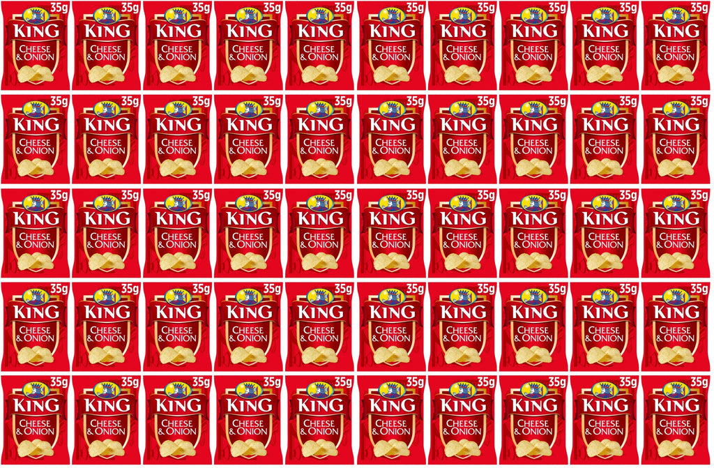 50 x King Cheese & Onion Flavour Potato Crisps 35G