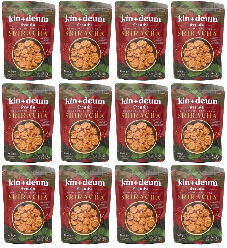 12 x Kin + Deum Sriracha Rice Chips - 60g