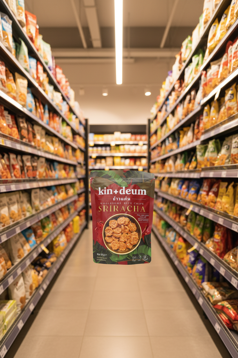 12 x Kin + Deum Sriracha Rice Chips - 60g