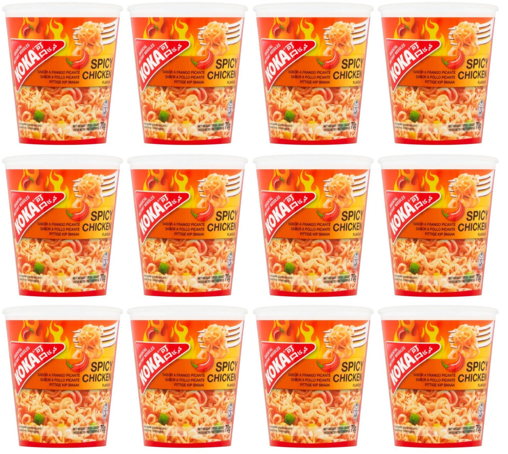 12 x Koka Spicy Chicken Flavour Oriental Instant Noodles 70G