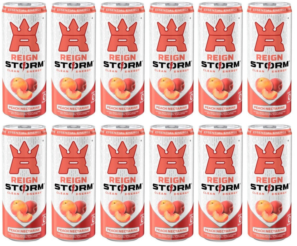 12 x Reign Storm Peach Nectarine 355Ml