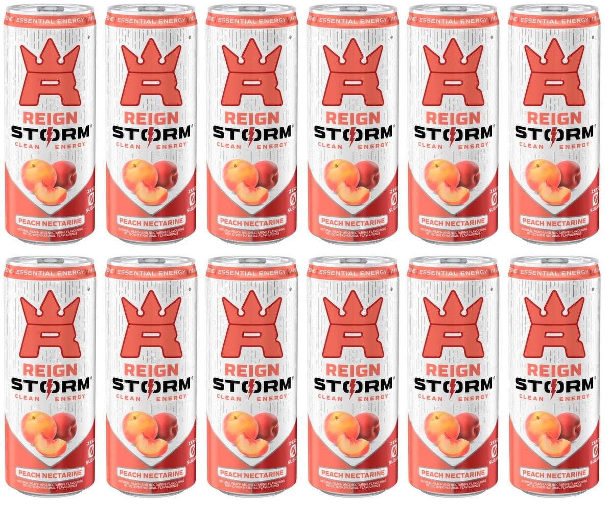 12 x Reign Storm Peach Nectarine 355Ml