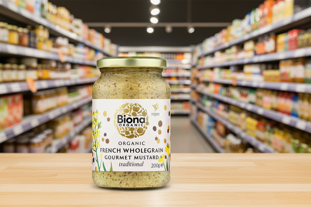 Biona French Wholegrain Mustard Org - 200g