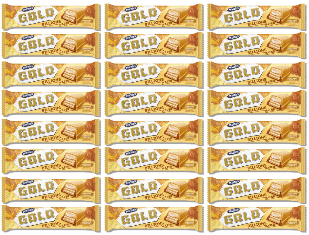 24 x Mcvitie's Gold Billions Wafer Golden Caramel Chocolate 39G