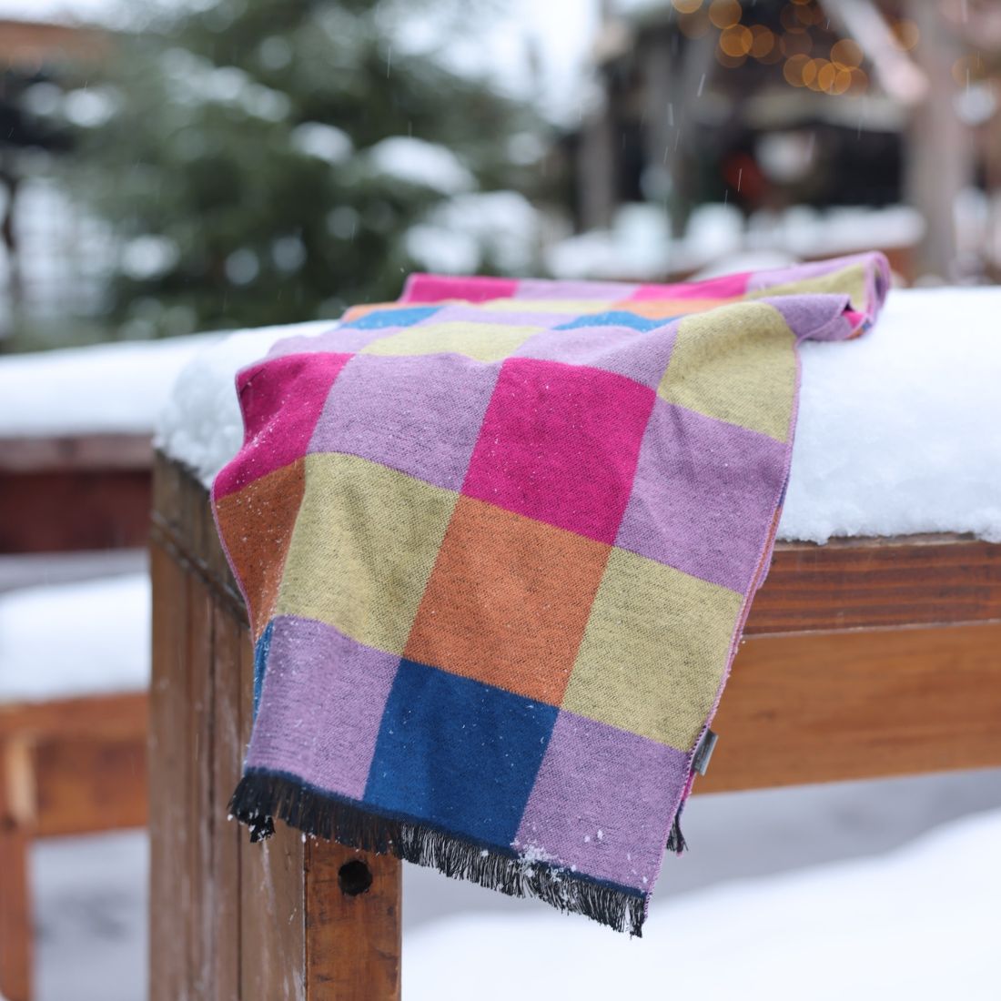 Bright Check Bamboo Scarf