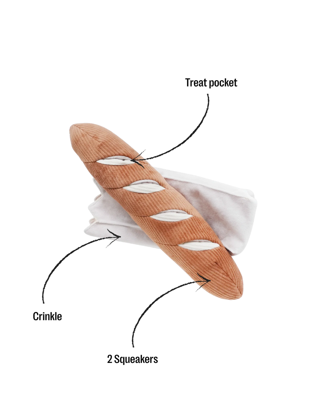 Baguette enrichment dog toy