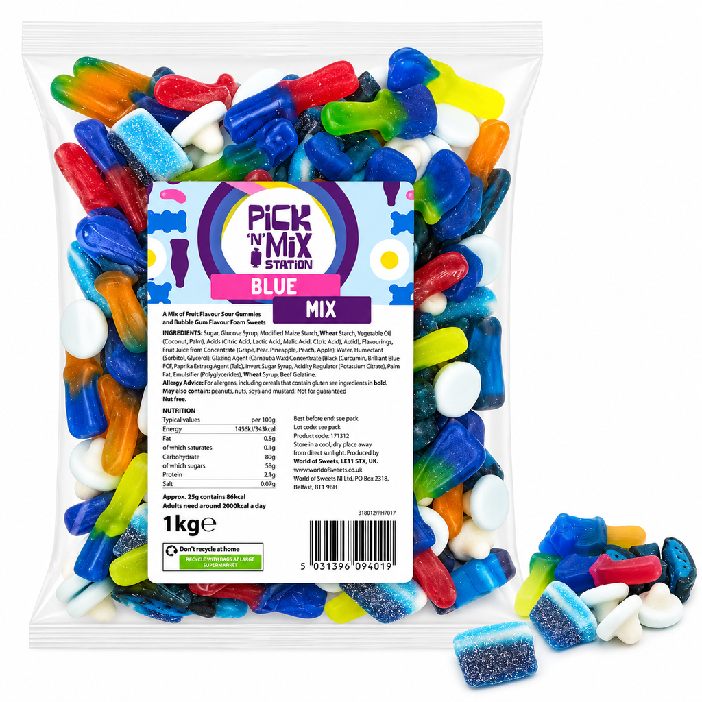 1kg Blue Sweets Mix Bag
