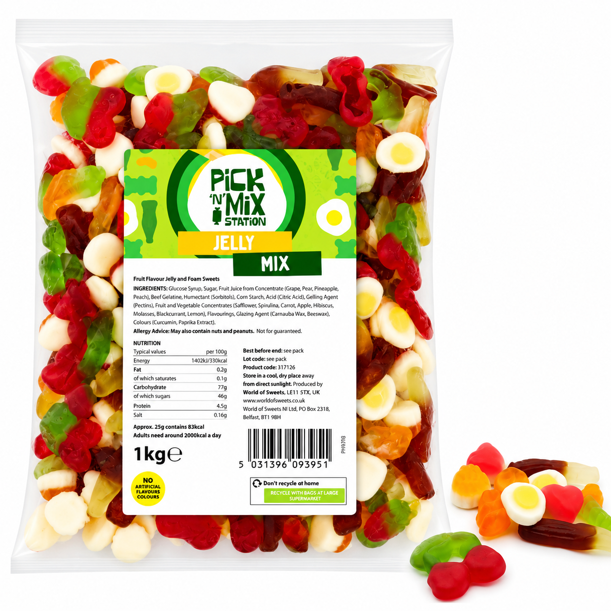 1kg Jelly Sweets Mix Bag