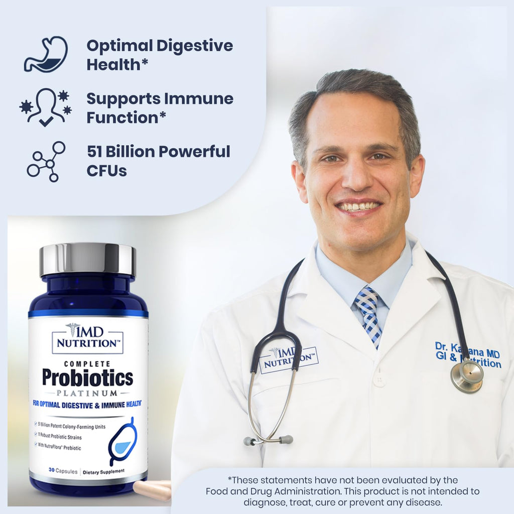 1MD Complete Probiotics Platinum | 51 Billion CFU, 11 Strains, Dairy-Free | Digestive Health Support | 3-Pack