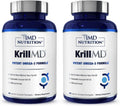 1MD KrillMD - Antarctic Krill Oil Omega-3 with Astaxanthin, EPA & DHA | 60 Softgels (2-Pack)