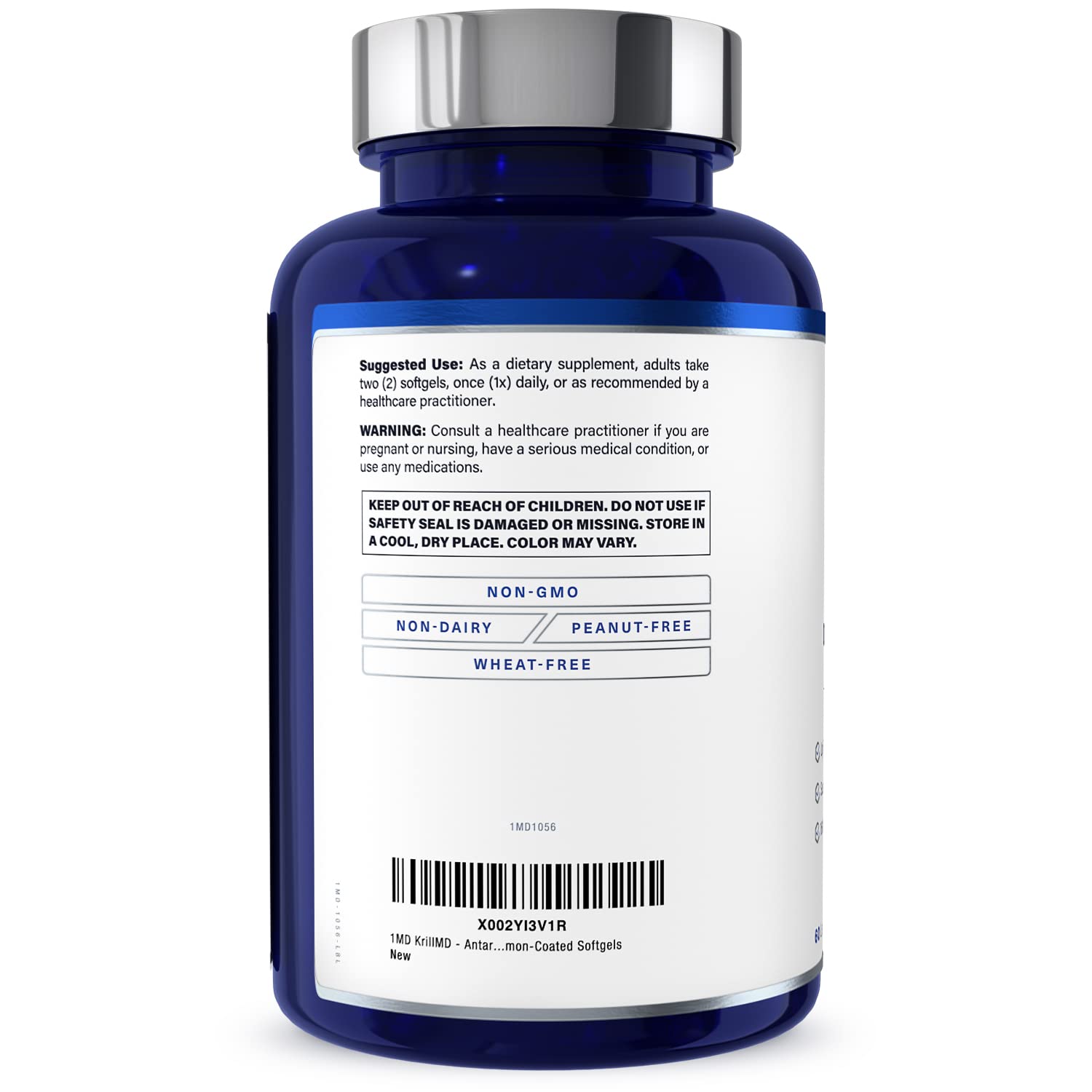 1MD KrillMD - Antarctic Krill Oil Omega-3 with Astaxanthin, EPA & DHA | 60 Softgels (2-Pack)