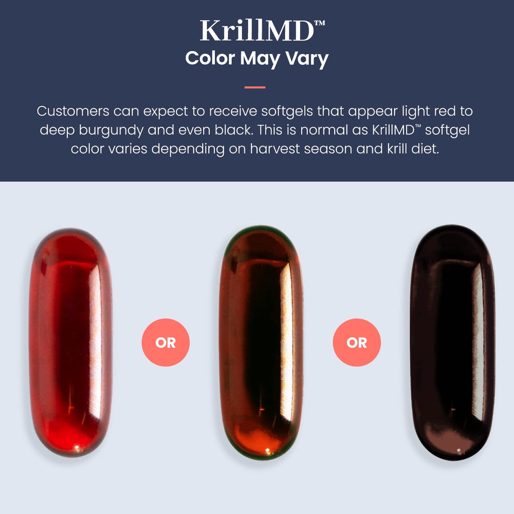 1MD KrillMD - Antarctic Krill Oil Omega-3 with Astaxanthin, EPA & DHA | 60 Softgels (2-Pack)