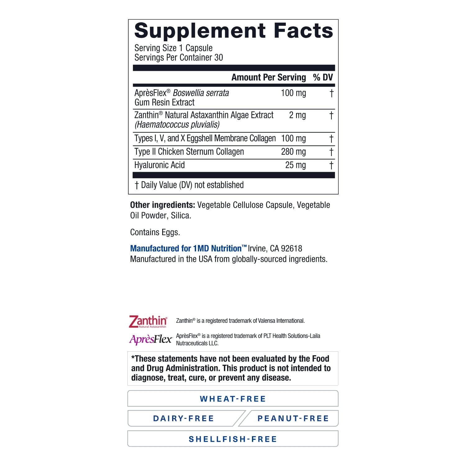 MoveMD Joint Support by 1MD Nutrition | Collagen + Astaxanthin + Hyaluronic Acid