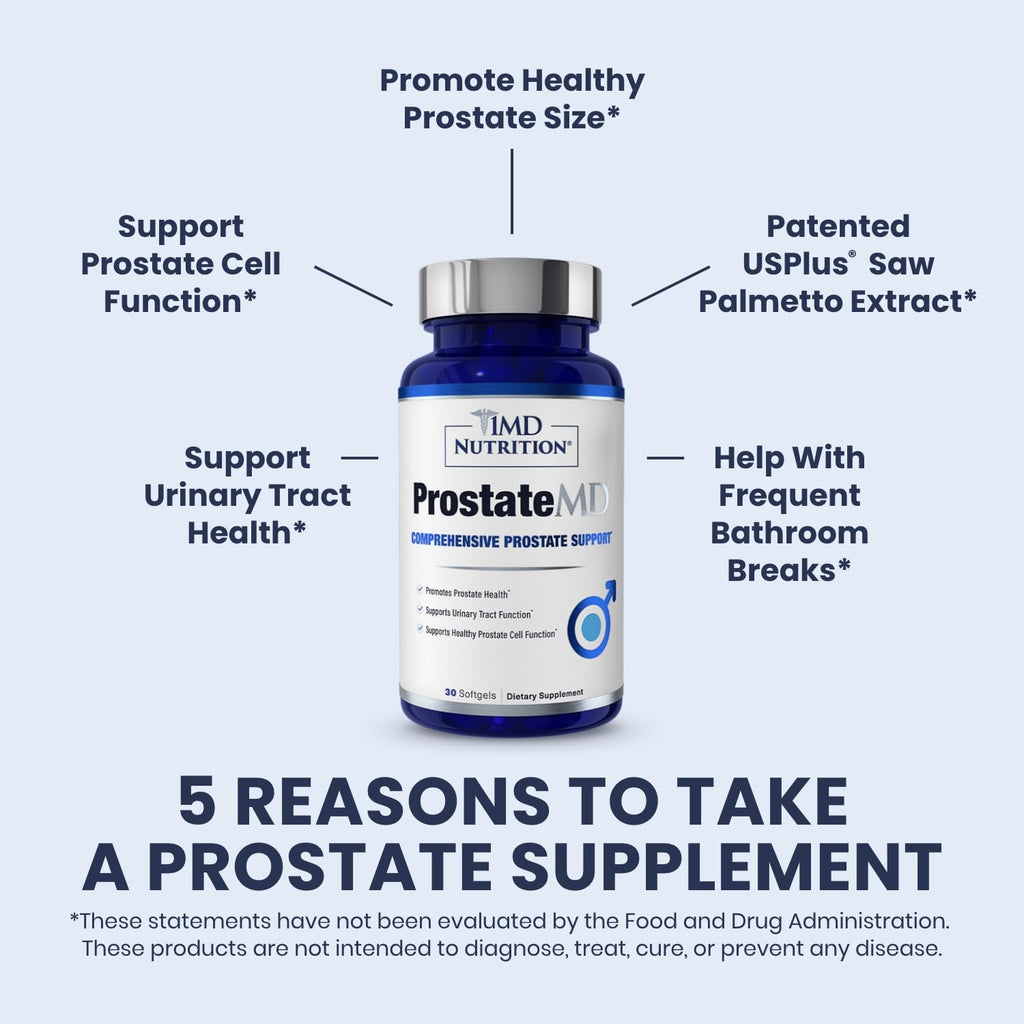 1MD ProstateMD Saw Palmetto Prostate Support: Urinary Health & Prostate Wellness, 60 Softgels (2-Pack)