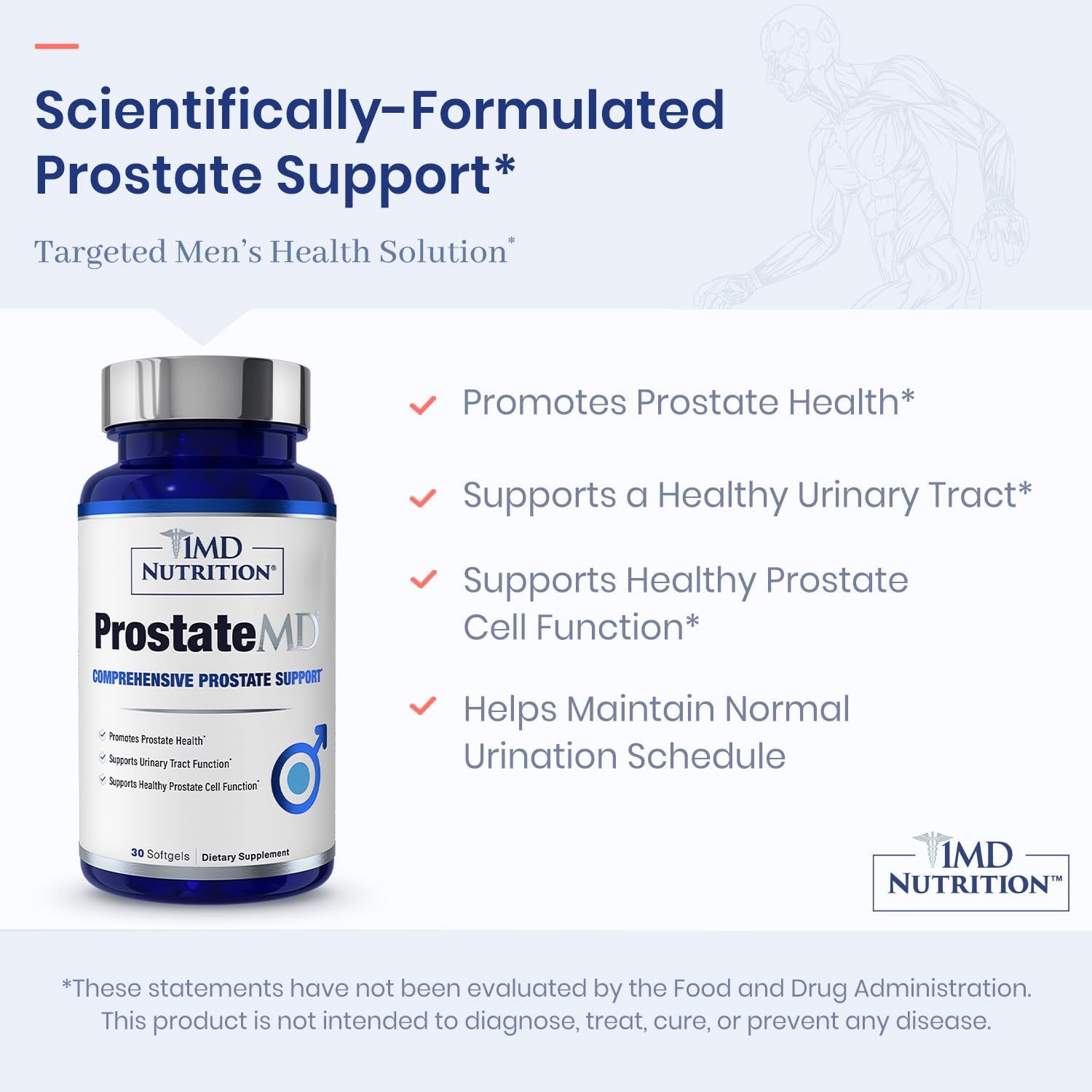 1MD ProstateMD Saw Palmetto Prostate Support: Urinary Health & Prostate Wellness, 60 Softgels (2-Pack)