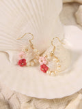 Burgundy Pearl Halo Earrings