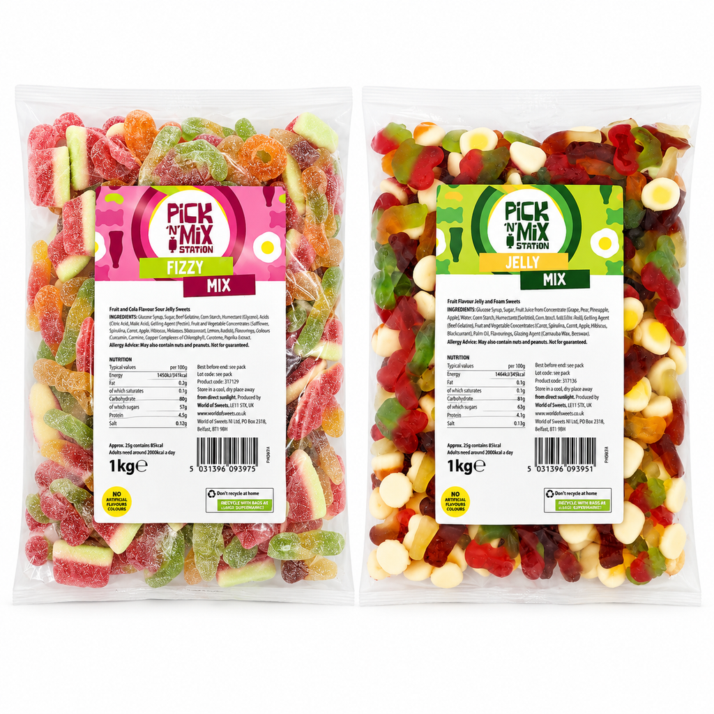 2 For £15.00 1kg Pick N Mix Sweets Jelly & Fizzy