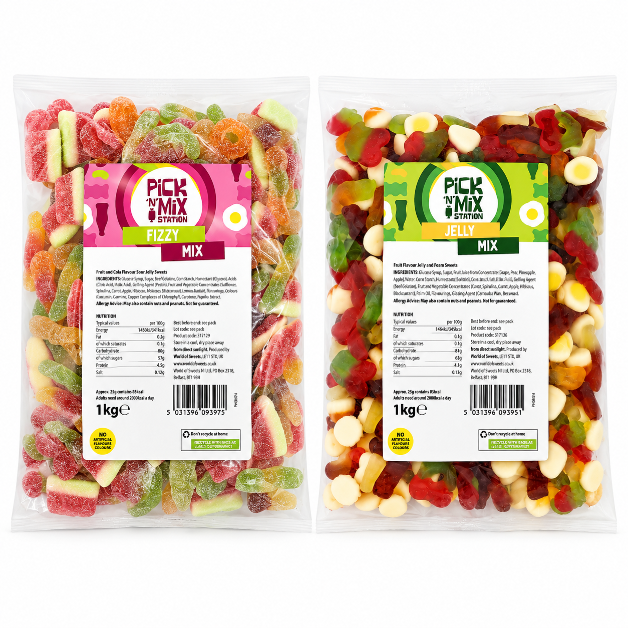 2 For £15.00 1kg Pick N Mix Sweets Jelly & Fizzy