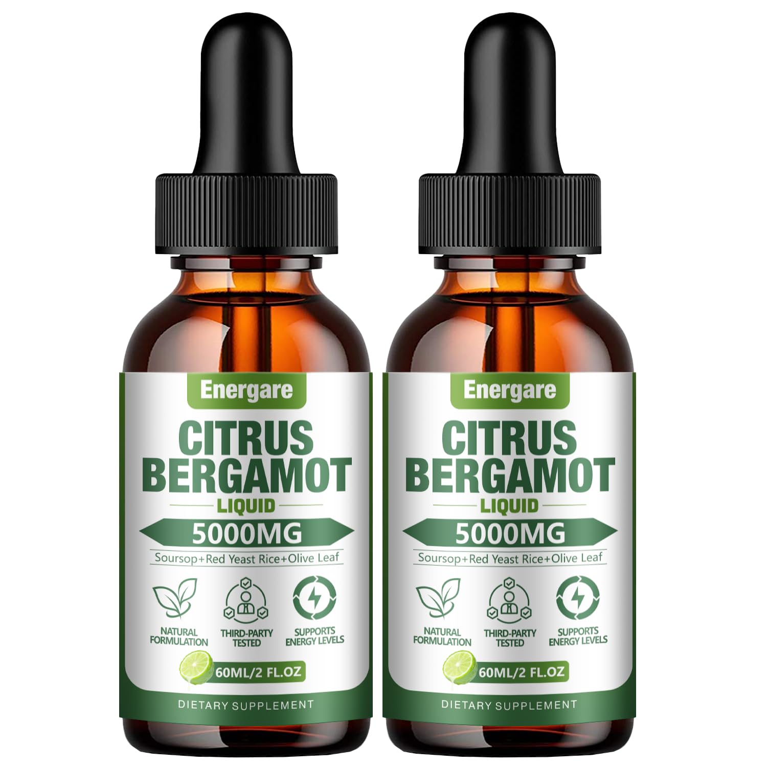 2 Pack Citrus Bergamot Liquid Drops 5000mg – Cholesterol Support (4 oz)