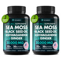 Secret Element Irish Sea Moss & Black Seed Oil Ashwagandha Ginger – All-in-One 20,000mg Capsules, 120 Count (Pack of 2)