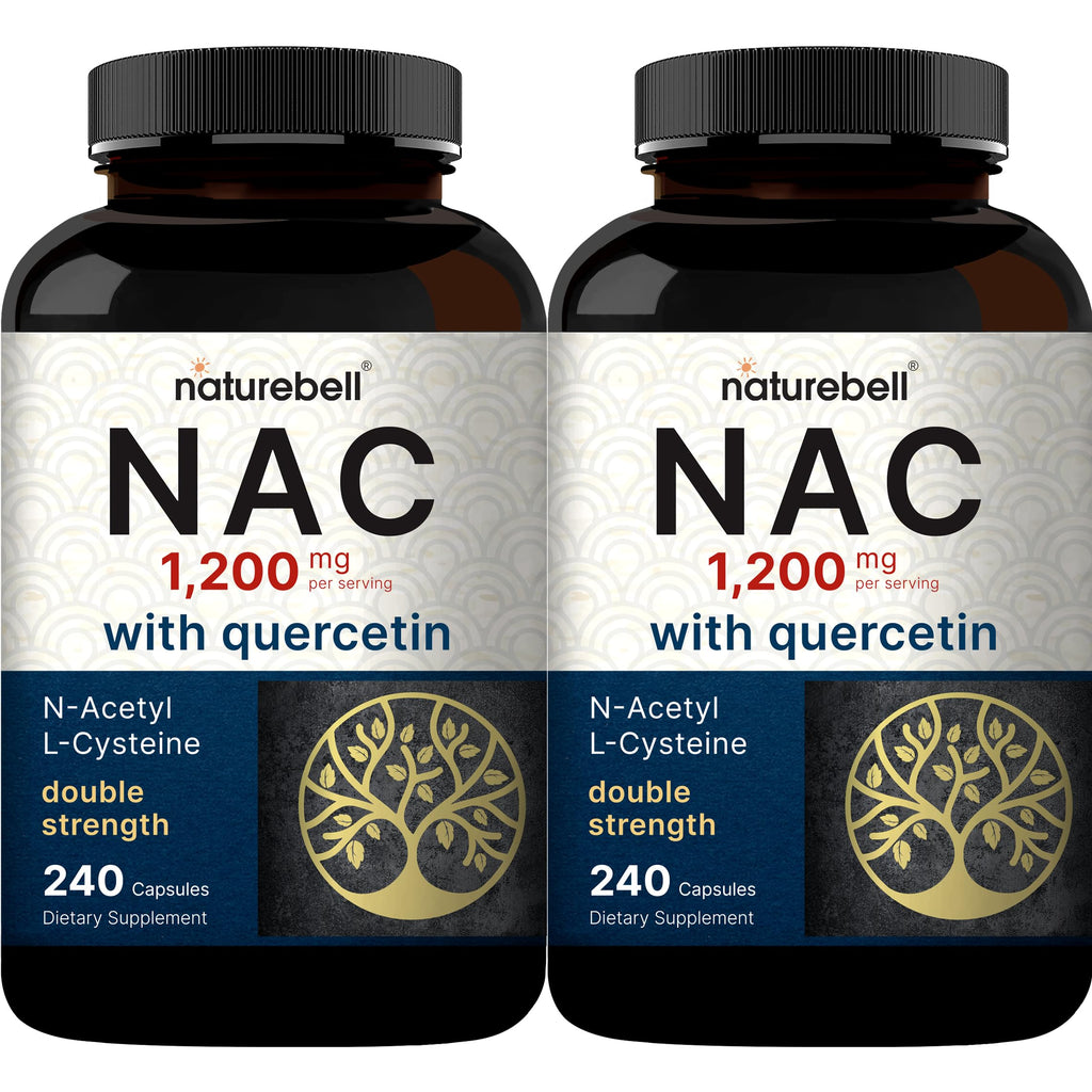 2 Pack NAC with Quercetin – 1200mg/Serving, 480 Capsules | Non-GMO