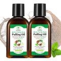 2 Pack Coconut Mint Oil Pulling Mouthwash 4.2 fl oz – Fresh Breath & Tongue Scraper