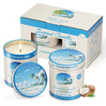 2 Pack Scented Candles – 90 Total Burn Hours – 9 oz Soy Wax Tin – Coconut Beach Gift Set
