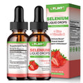 2 Pack Selenium Liquid Drops - 200mcg, Vitamin B Complex & Zinc, Strawberry Flavor | Immune Support & Heart Health