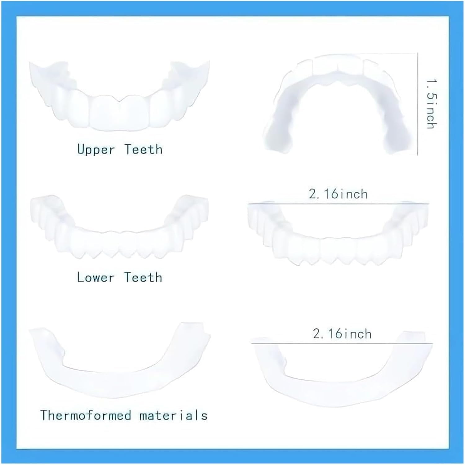 2 Pairs Universal Temporary Smile Solution - Adjustable Top/Bottom for All-Day Comfort
