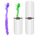 2-Piece Denture Cleaning Brush Set | Multi-Layered Bristles, Ergonomic Handle