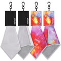 2 Sided Glasses Cleaner & Polishing Cloths – Portable Microfiber Cleaning Kit (Mixcolor, 4x6-Inch, Clip Pouch)