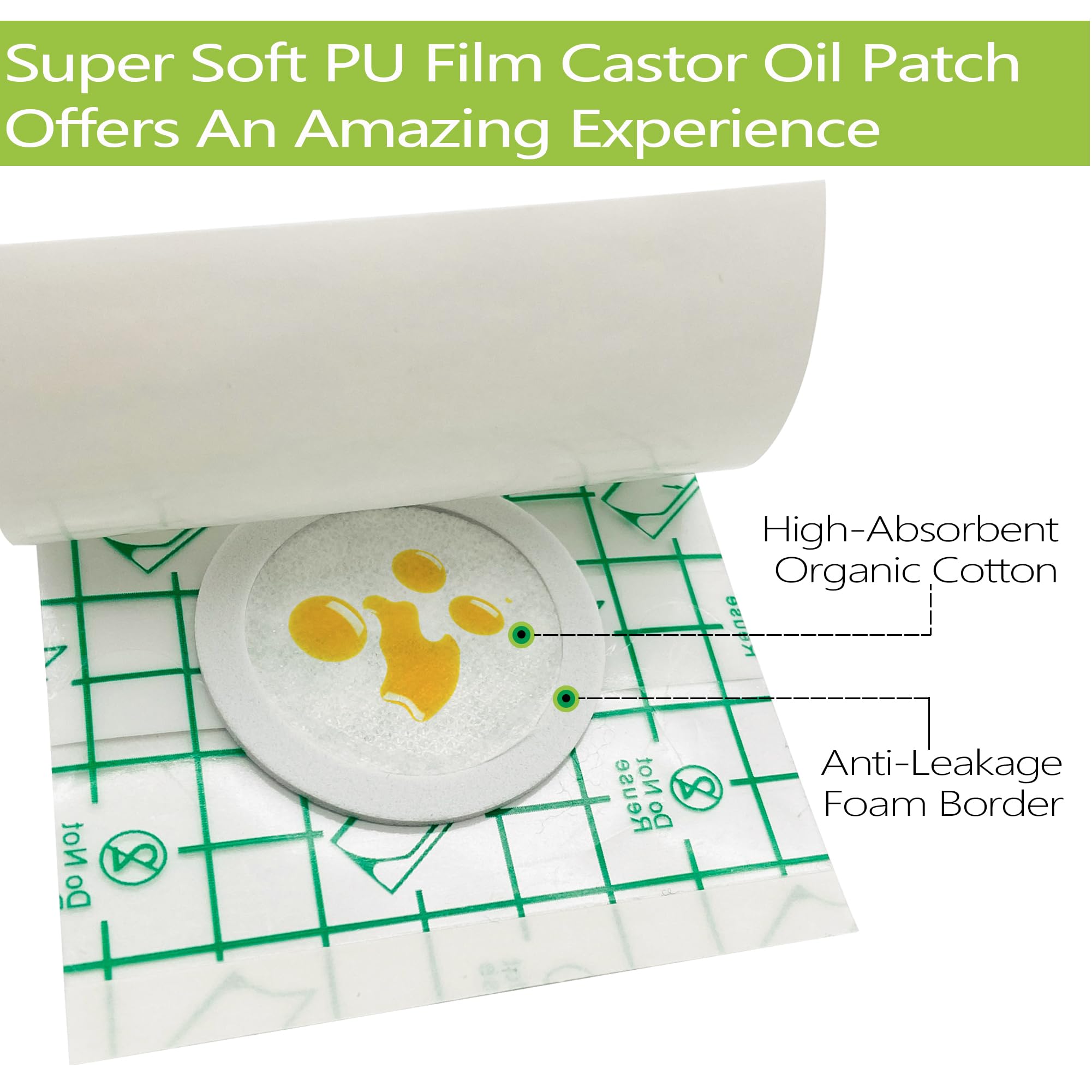 20 Pack Disposable Castor Oil Pack Wraps – Transparent PU Film, 3.2 x 3.2 in, Self-Adhesive, Hypoallergenic