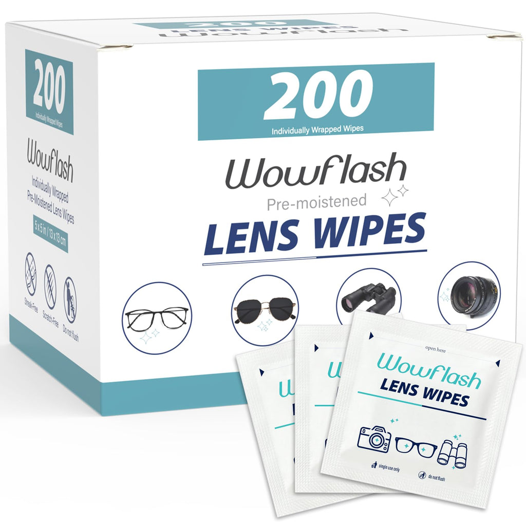 200 Count Lens Wipes for Eyeglasses | Scratch-Free, Streak-Free Cleaning