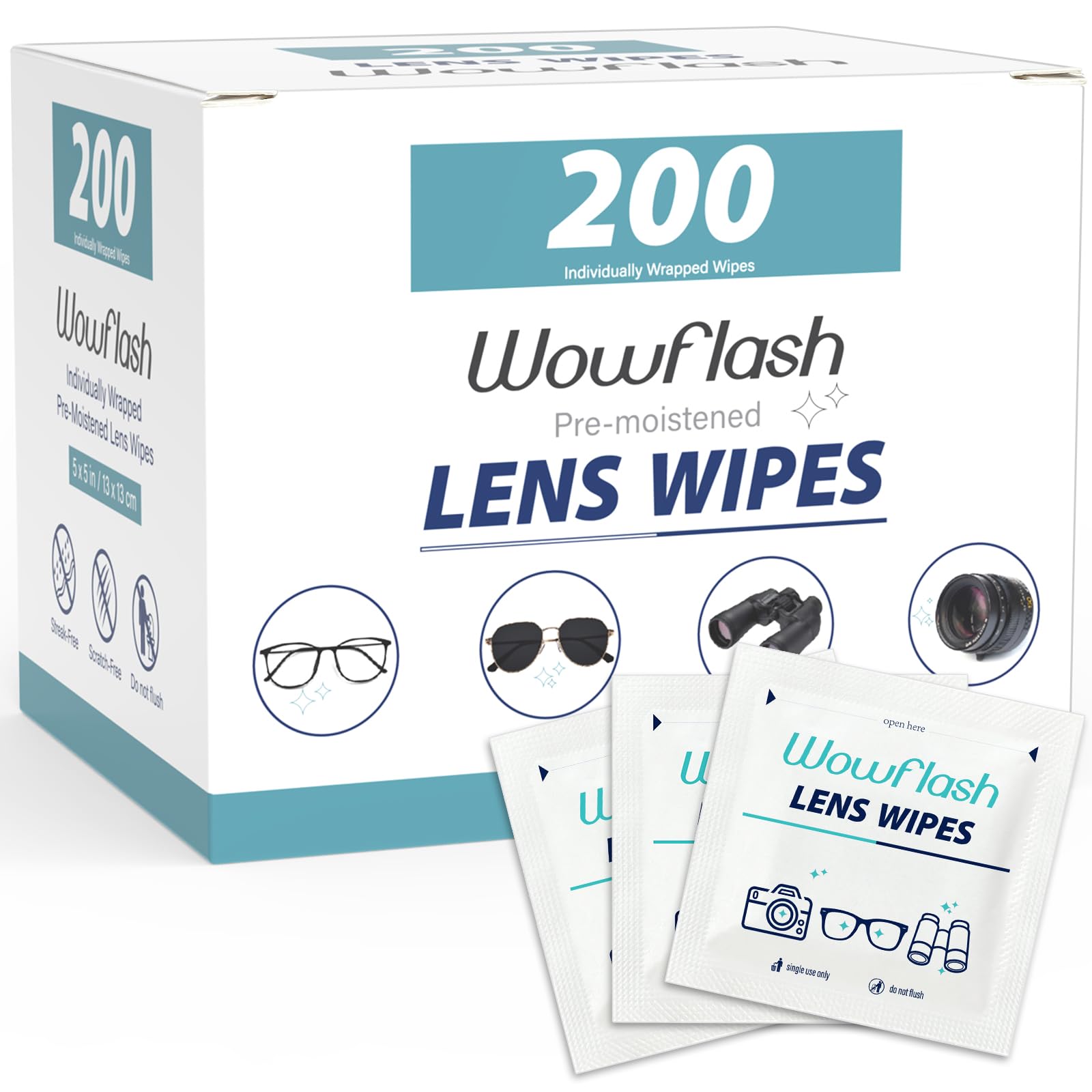 200 Count Lens Wipes for Eyeglasses | Scratch-Free, Streak-Free Cleaning
