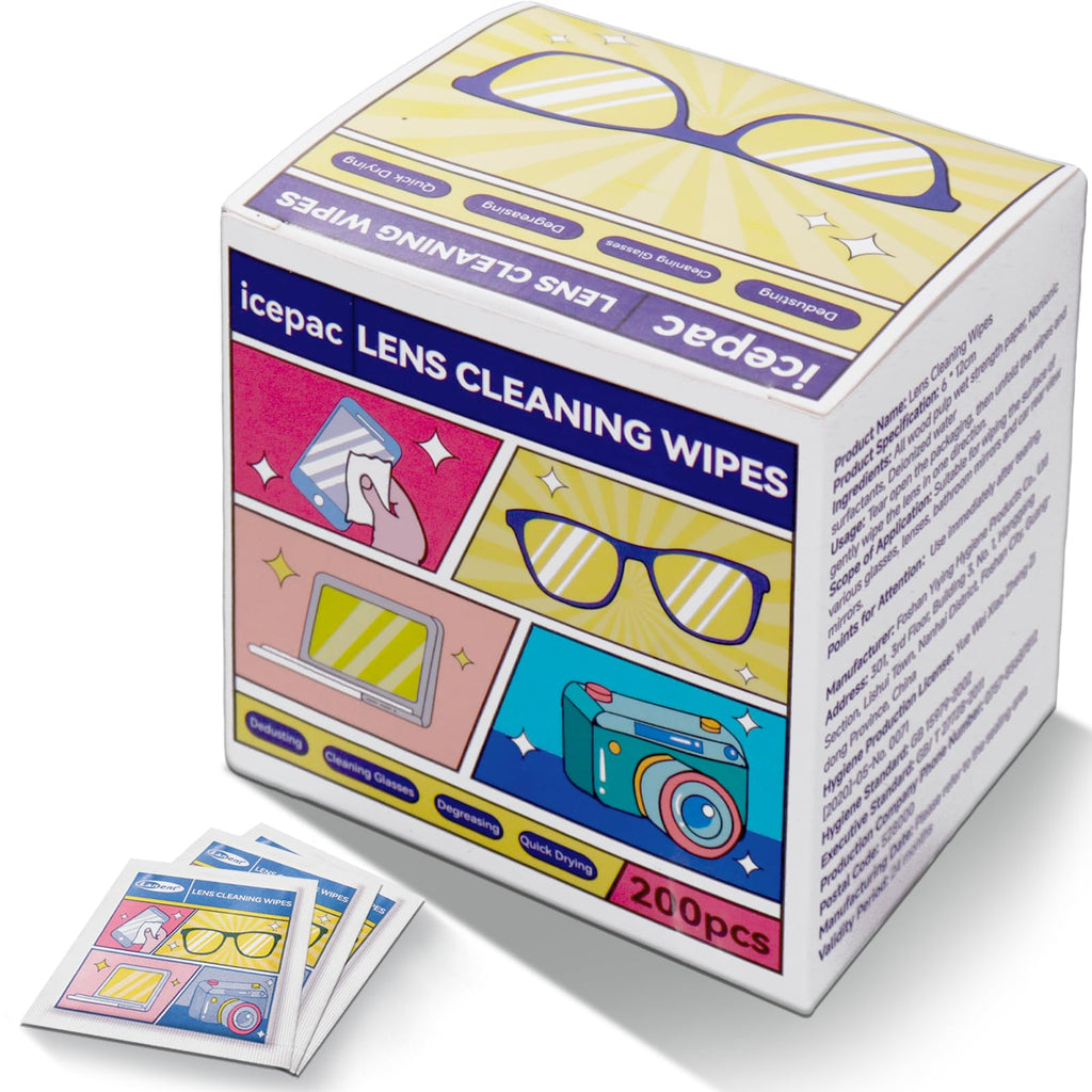 200 Pcs Cleaning Wipes for Glasses – Pre-Moistened Lens & Screen Wipes