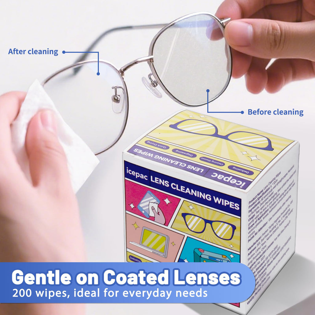 200 Pcs Cleaning Wipes for Glasses – Pre-Moistened Lens & Screen Wipes