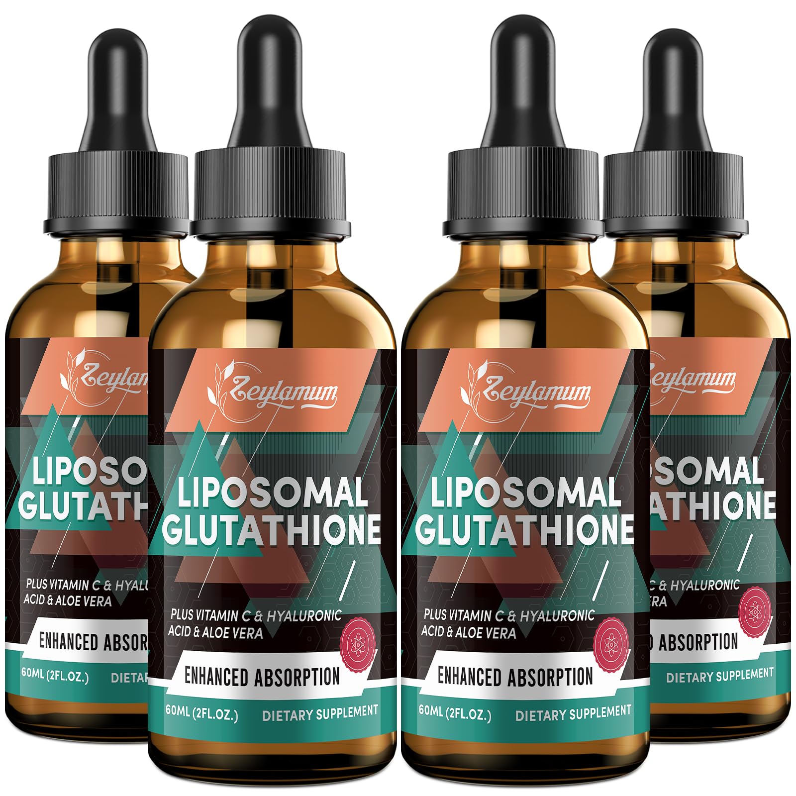 Zeylamum 2000mg Liposomal Glutathione Liquid Drops — Ultra-Absorption, Skin & Immunity Support, 8.08 oz