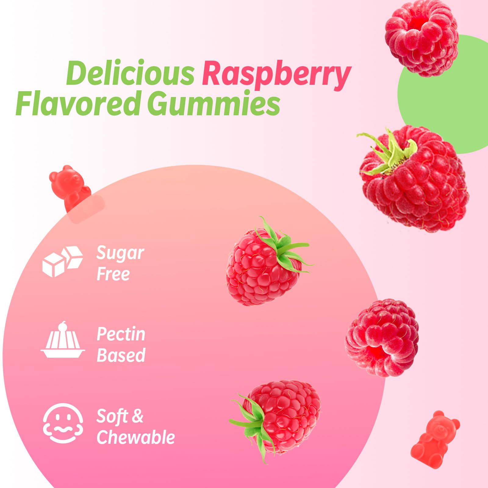 200mg Magnesium Glycinate Gummies – High Absorption Raspberry, 2-Pack (120 Count)