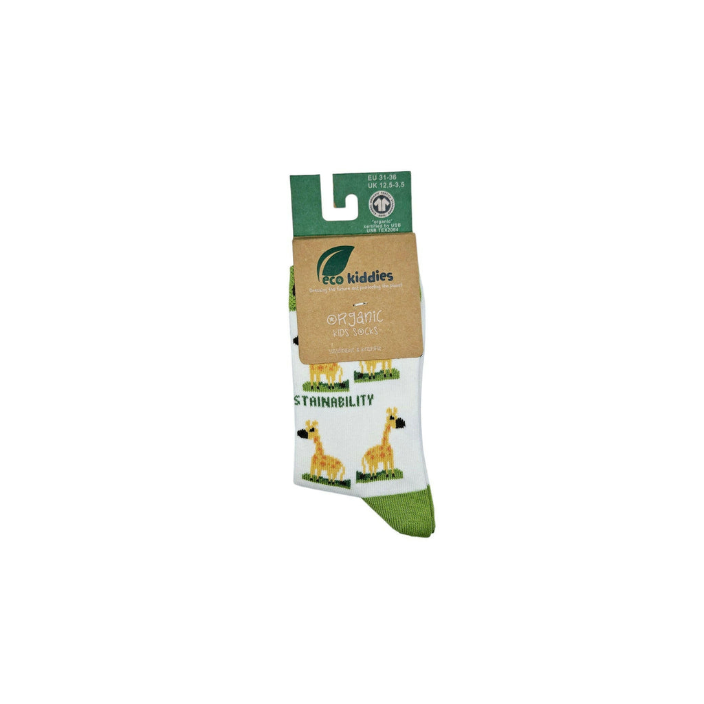 GRINNING GIRAFFE ORGANIC COTTON KIDS SOCKS